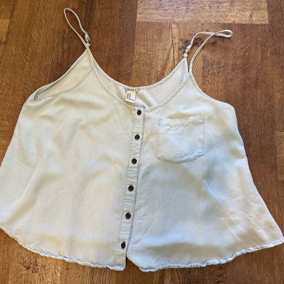 Faded denim crop top - Picture 2 of 6